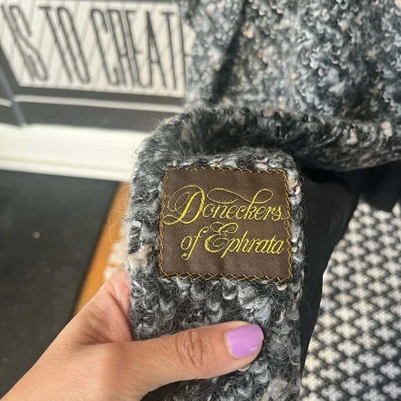 Vintage Cozy Mohair Blend Sweater Coat with Balloon Sleeves Size Large - Picture 5 of 7